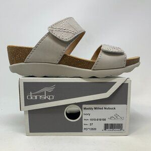 Dansko Women's Sandal Maddy Milled Nubuck Ivory Size 37 US 7M